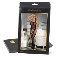 Bodystocking, Tie Neck, ONE SIZE, BLACK